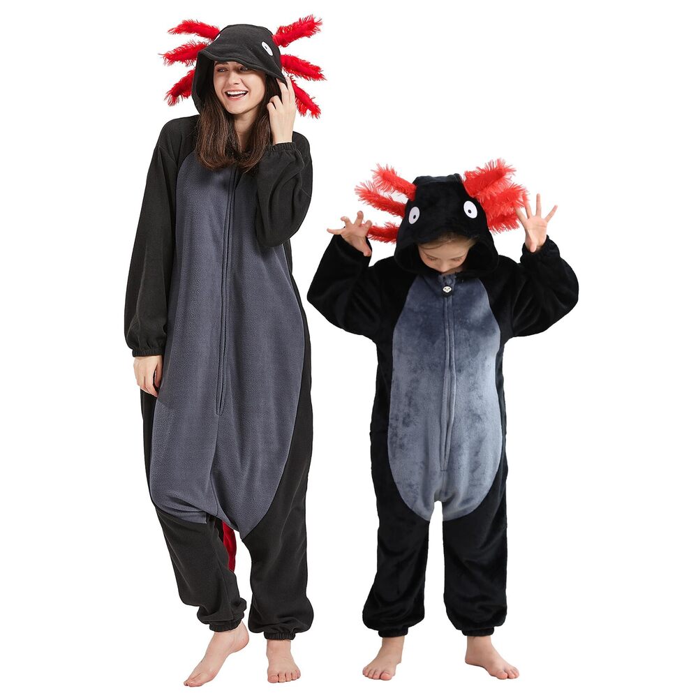 1600 Unisex Axolotl Onesie Pajamas, Animal One Piece Costume Sleepwear